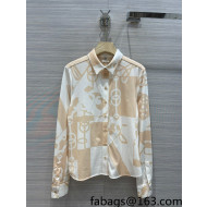 Hermes Print Cotton Shirt Beige 2022 12