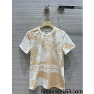 Hermes Print Cotton T-Shirt Beige 2022 11