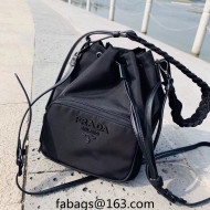  Prada Duet Nylon Bucket Bag Black 2023 1BH038 