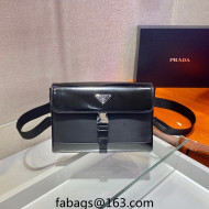  Prada Re-Nylon and Leather Shoulder Bag 2VD044 Black 2023