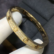 Cartier Yellow Gold Nologo Love Bracelet with Paved Diamonds, Classic 05