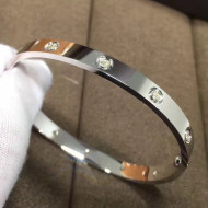 Cartier White Gold Nologo Love Bracelet with Diamonds, Classic 04