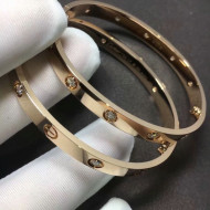 Cartier Pink Gold Nologo Love Bracelet with Diamonds, Classic 04