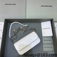 Balenciaga Gossip XS Bag With Chain in White Extra Supple Crocodile Embossed Calfskin 2021