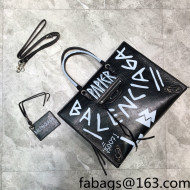 Balenciaga Graffiti Calfskin Medium Tote bag 33cm Black/White 2022