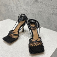 Bottega Veneta Cord Mesh High Heel Sandals 9cm Black 2022