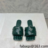 Bottega Veneta Woven Lambskin Flat Slide Sandals 9.5cm Green 2022 032117