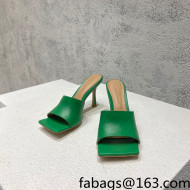 Bottega Veneta Stretch Lambskin High Heel Slide Sandals 9.5cm Green 2022 032152