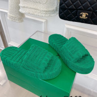 Bottega Veneta Resort Sponge Towel Slides Sandals Green 2022 032174