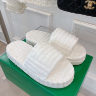 Bottega Veneta Resort Sponge Towel Slides Sandals White 2022 032179