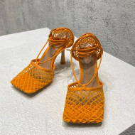 Bottega Veneta Cord Mesh High Heel Sandals 9cm Orange 2022