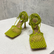 Bottega Veneta Cord Mesh High Heel Sandals 9cm Kiwi Green 2022