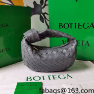 Bottega Veneta Mini BV Jodie Hobo Bag in Woven Lambskin Thunder Grey 2021