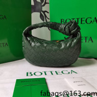 Bottega Veneta Mini BV Jodie Hobo Bag in Woven Lambskin Raintree Green 2021