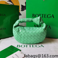 Bottega Veneta Mini BV Jodie Hobo Bag in Woven Lambskin Fountain Green 2021