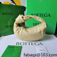 Bottega Veneta Mini BV Jodie Hobo Bag in Woven Lambskin Light Yellow 2021