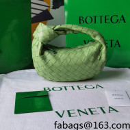 Bottega Veneta Mini BV Jodie Hobo Bag in Woven Lambskin Light Green 2021