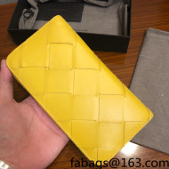 Bottega Veneta Maxi Woven Long Zipped Wallet Yellow 2022