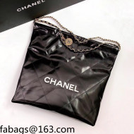 Chanel Waxy Calfskin Medium Shopping Bag Black/White 2021 