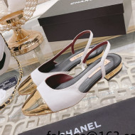 Chanel Grosgrain Slingback Shoe 2.5cm G31319 White 2022