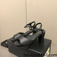 Chanel Lambskin High Heel Sandals Black 2022 0321102