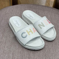 Chanel Lambskin Slide Sandals G38933 White 2022