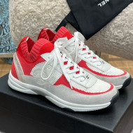 Chanel Knit and Suede Sneakers G38750 Red 2022 032516