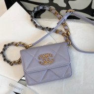 Chanel 19 Lambskin Mini Wallet on Chain WOC Purple 2022 39