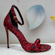 Dolce & Gabbana DG Leopard Print Leather Sandals 10.5cm Red 2021 10