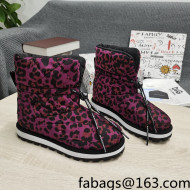 Dolce & Gabbana DG Leopard Print Down Snow Ankle Boots Pink 2021 12