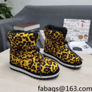 Dolce & Gabbana DG Leopard Print Down Snow Ankle Boots Yellow 2021 13