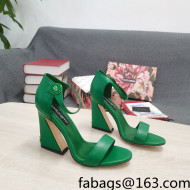 Dolce & Gabbana DG Calf Leather High Heel Sandals 10.5cm Green 2022