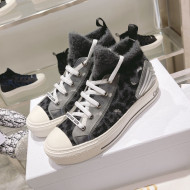 Dior Walk'n'Dior Sneakers in Fur-Effect Knit Printed with Grey Multicolor Mizza Pattern 2021