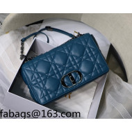 Dior Large Caro Chain Bag in Quilted Macrocannage Calfskin Ocean Blue 2021