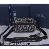 Dior Men's Safari Messenger Bag in Beige and Black Dior Oblique Jacquard 2022 93307 05