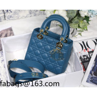 Dior Lady Dior MY ABCDior Small Bag in Ocean Blue Cannage Lambskin 2022 M8013 50