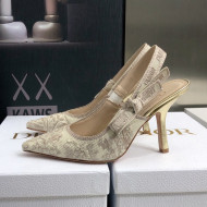 Dior J'Adior Slingback Pumps 9.5cm in Quake Oblique Embroidery Beige 2022