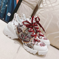 Dior D-Connect Sneaker in Red Butterfly Technical Fabric 2022