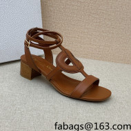 Dior Calfskin CD Heel Sandals 4.5cm Brown 2022 032233