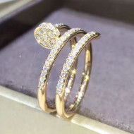 Cartier Yellow Gold Nologo Juste un Clou Ring with Paved Diamonds 11