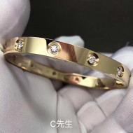 Cartier Yellow Gold Nologo Love Bracelet with Diamonds, Classic 04