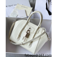 Givenchy Mini Antigona Lock Bag in Box Leather White 2021