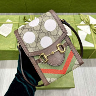 Gucci Horsebit 1955 Geometric Print Mini Bag ‎625615 Beige 2021