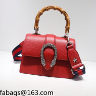 Gucci Dionysus Mini Bamboo Top Handle Bag 523367 Red 2021 