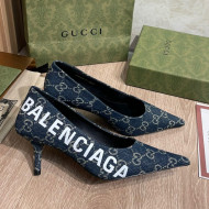 Balenciaga x Gucci The Hacker Project GG Denim Square Knife Pumps 6.5cm Blue 2021 56