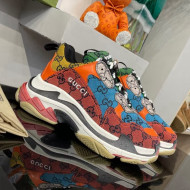 Gucci The Hacker Project Triple S GG Canvas Sneakers Multicolor 2021 76