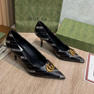 Balenciaga x Gucci The Hacker Project Knife Pumps 8cm Black 2021 53