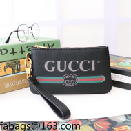 Gucci Leather Logo Web Pouch 526886 Black 2022