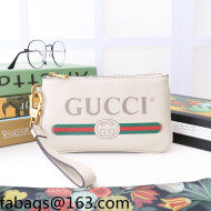 Gucci Leather Logo Web Pouch 526886 White 2022