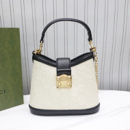 Gucci Small GG Leather Shoulder Bag 675788 White 2022